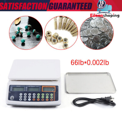 0.001/0.002 Lb Precise Counting Scale Digital Parts Coin 66LB Capacity Inventory
