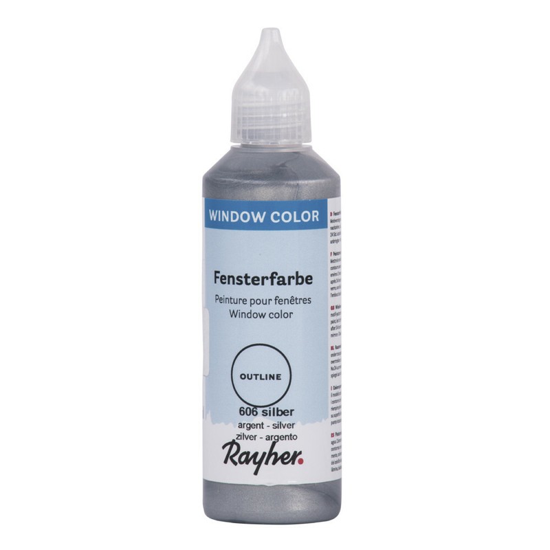 Window Color Peinture Pour Les Contours, Flacon 80 Ml, Argent