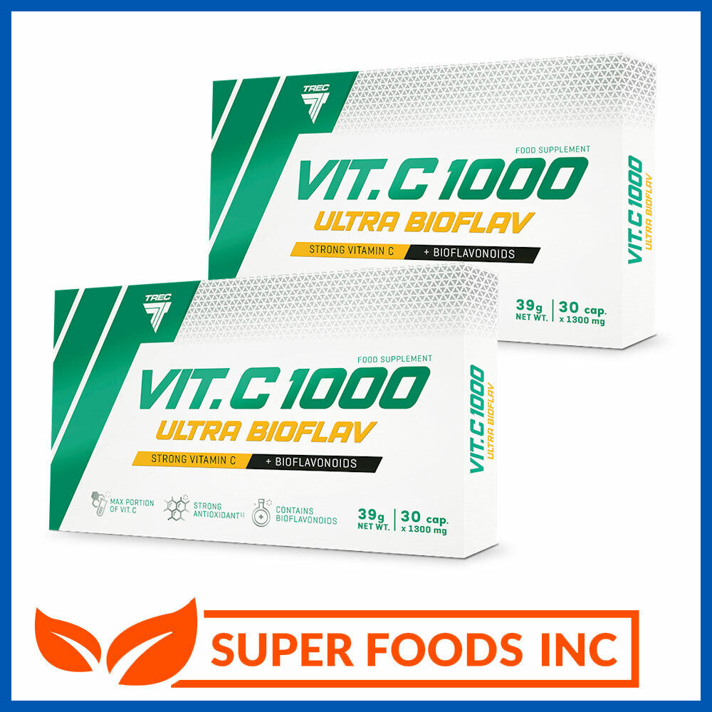 TREC VITAMIN C 1000 mg Ultra Bioflav L-ASCORBIC ACID + BIOFLAVONOIDS VIT C 30cap