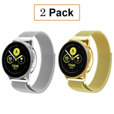 2Pack For Samsung Galaxy Watch 3 4 5 6 47mm Active 2 S3 magnetic Loop Strap Band
