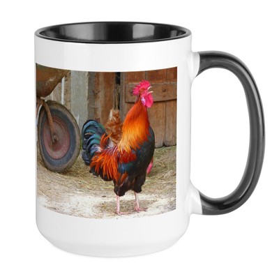 CafePress Crowing Rooster Mugs Large Mug (1619683263)