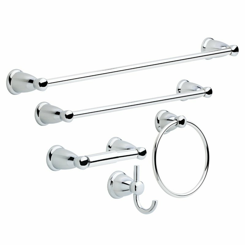 Franklin Brass Kinla 5-Piece Bath Hardware Towel Bar Accessory Set Polish Chrome