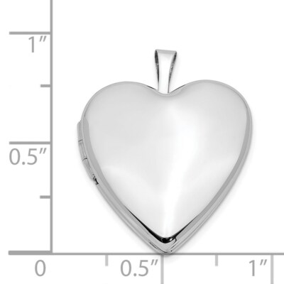 Pre-owned Skyjewelers Real 14kt 20mm White Gold Plain Polished Heart Locket