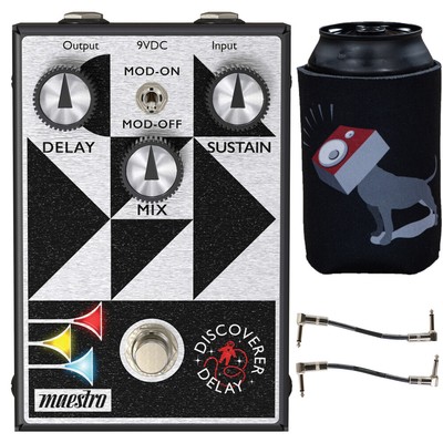 Maestro Electronics Discoverer Delay Guitar Effect Pedal w/ Cables & Beer Hugger