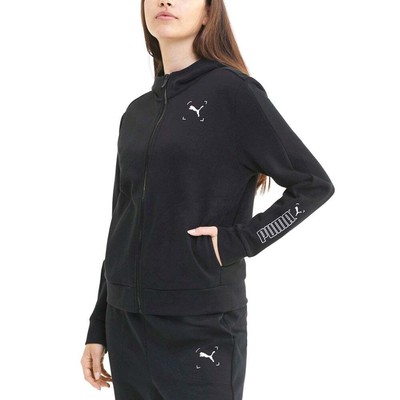 

Женская толстовка с капюшоном Puma NuTility Logo FullZip, размер , повседневная верхняя одежда 58525201, Черный