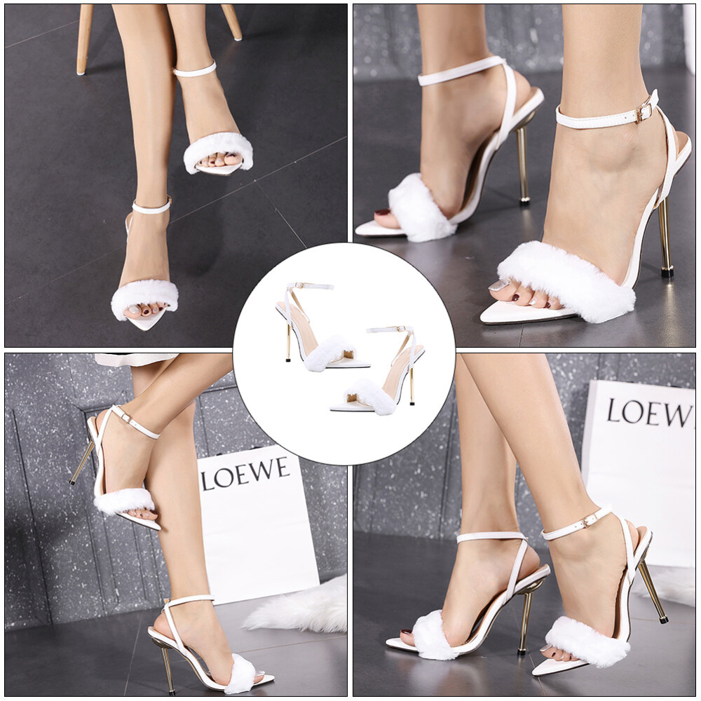 MARKENLOS 3 PAARE SPITZ ZECKEN HOCHHACKIGE SANDALEN WEIBLICHE HOCHHACKIGE SCHUHE