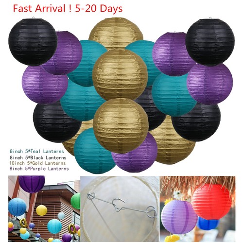 20 X 8 10 Home Party Decor Chinese Paper Lanterns Gold Black
