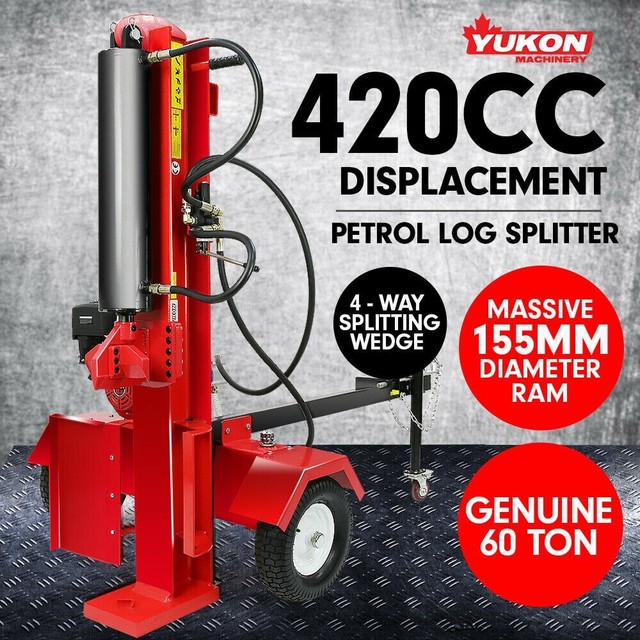 Yukon 60 ton 420CC Hydraulic Log Splitter Petrol Engine 