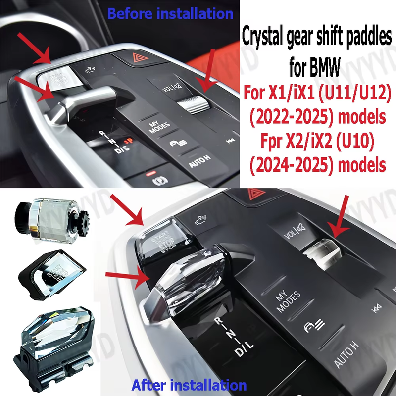 Car Crystal Gear Shift Paddles For BMW i5 i7 X3 iX3 X1 iX1 X2 iX2 Engine Start S