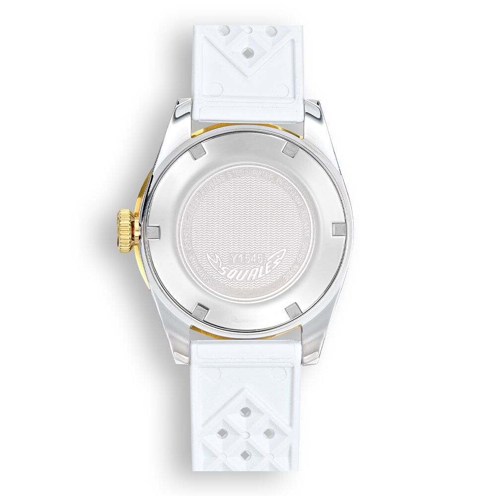 Pre-owned Squale 1545 White Rubber 1545wtwt.htw 40mm 30 Atmos Automatic Diver Watch