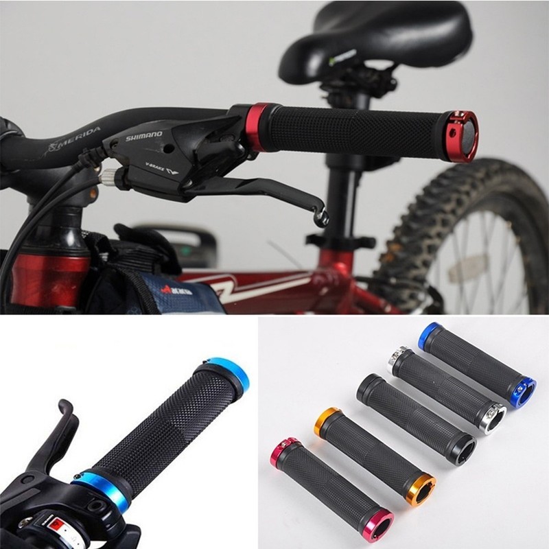 1 Pair Double Bicycle Cycling Mountain BMX Bike Lock On Locking Handle Bar Grips