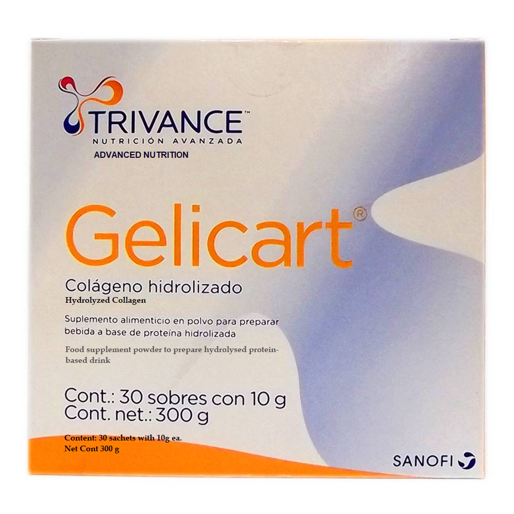 NUTRITIONAL SUPPLEMENT: Gelicart Hydrolized Collagen / 10gr envelopes C30