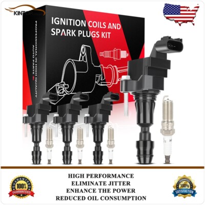 Ignition Coils & Iridium Spark Plugs Kit For Buick Regal 2.0L 2011-13 2.4L 11-17