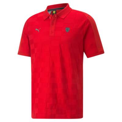 

Puma Sf Style Жаккардовая рубашка поло с коротким рукавом мужская красная повседневная 53577602, Красный, Puma Sf Style Jacquard Short Sleeve Polo Shirt