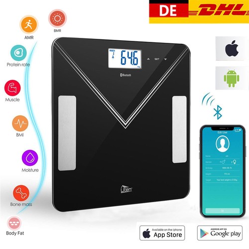 Digital Personenwaage Körperwaage Körperfettwaage 7 in1 Körperanalysewaage 180KG