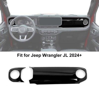 2x Black Center Console Dashboard Panel Cover Trim for Jeep Wrangler JL JT 2024+