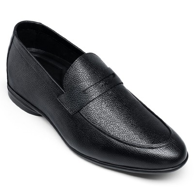 CHAMARIPA Men's Elevator Dress Shoes Brown Leather Slip On Loafer For Men
