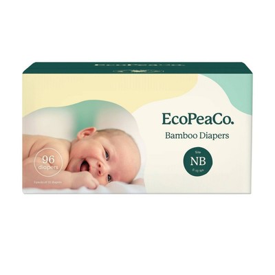 Бамбуковые подгузники EcoPeaCo для чувствительной кожи новорожденных - 96 карат