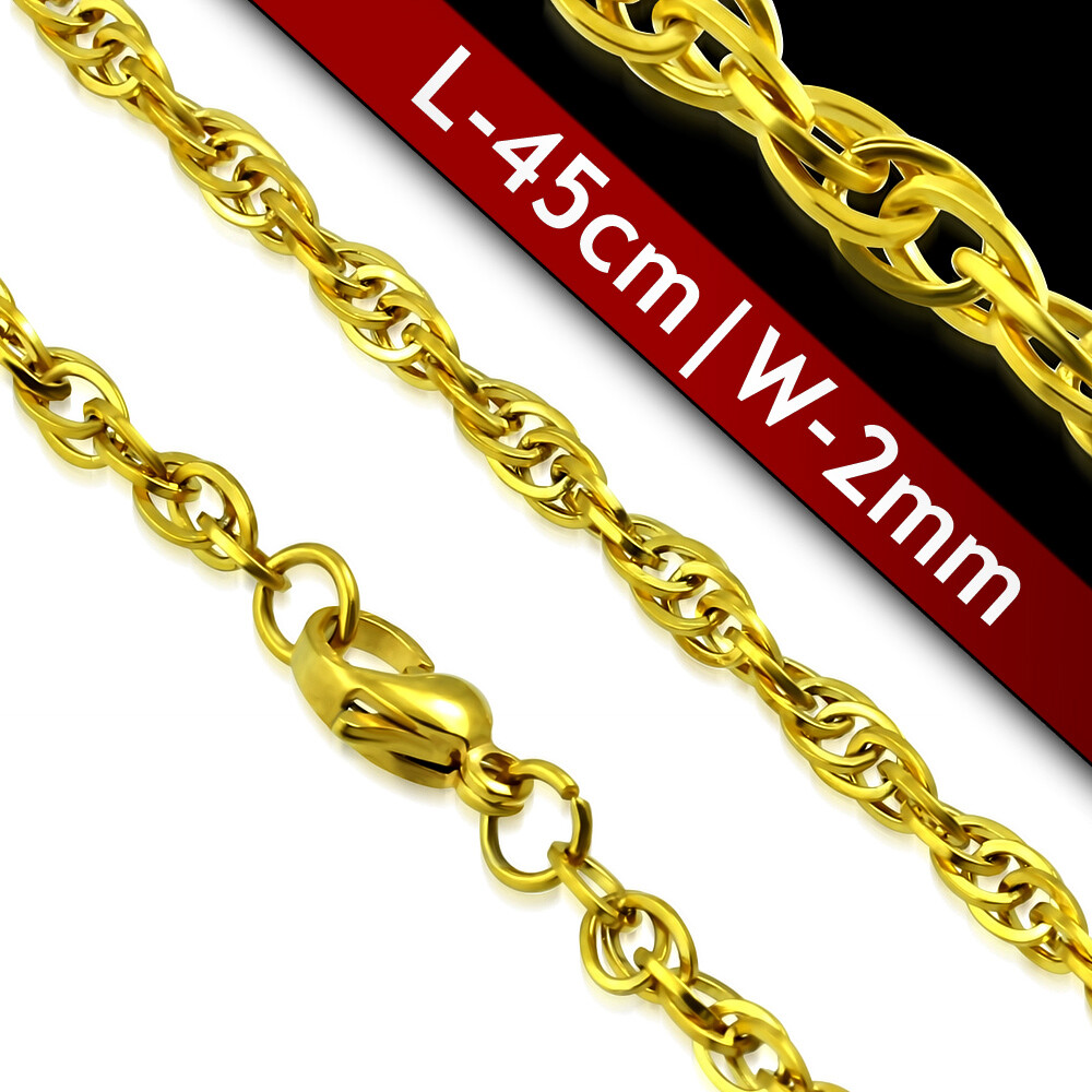 45cm / 18inch x 2mm Prince of Wales Chain * non tarnish Stainless Steel Necklace