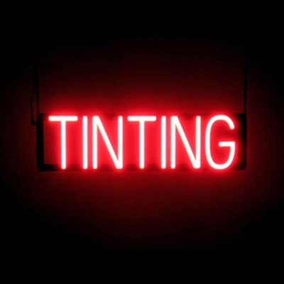 SpellBrite TINTING Sign | Neon Tinting Sign Look, LED Light | 23.0'' x 6.3''