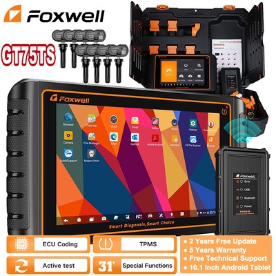 FOXWELL GT75TS Bidirectional OBD2 Scanner TPMS Pro-gramming Scan Tool ECU Coding