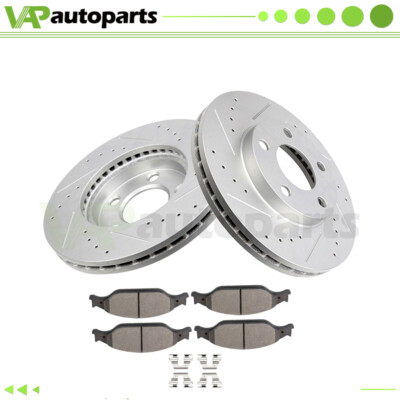 Drill Front Brake Pads And Rotors For Ford Mustang Base 3.8L 4.6L 1999-04 276mm
