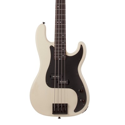 Schecter Guitar Research P-4 4 String Electric Bass Ivory Black Pickguard