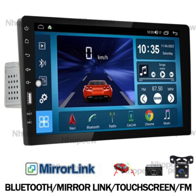 Single Din 9'' Car Stereo Mirror Link Radio Touch Screen MP5 Player FM + Camera