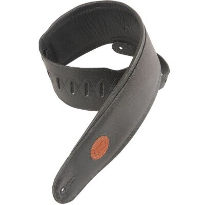  Levy's MSS2-4 4-1/2'' Wide Garment Leather Bass Guitar Strap Foam Padding Black