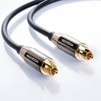 1m Toslink Premium HQ von JAMEGA | Optisches Audiokabel LWL SPDIF Digital