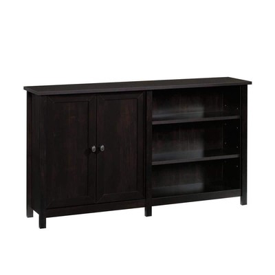 57.795" Engineered Wood Estate Black W/ Doors+adjustable Shelves