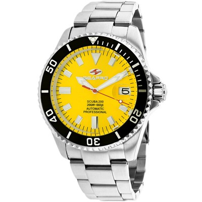 Pre-owned Seapro Mens Scuba 200 Yellow Dial Watch - Sp4314