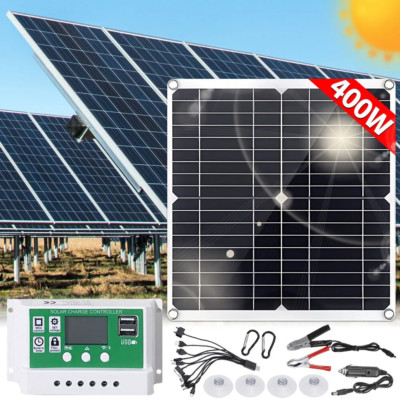 400 Watts Solar Panel Kit 100A 12V Battery Charger w/ Controller Caravan Boat US