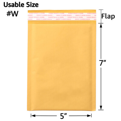 50/100/200/500 Kraft Bubble Mailers Padded Envelope Shipping Bags Seal Any Size 