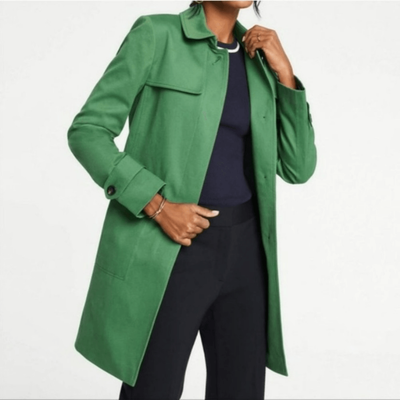 Ann taylor green trench coat clearance