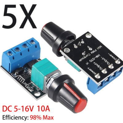 5PCS 5V-16V 10A Variable Voltage Regulator PWM DC Motor Speed Controller Switch