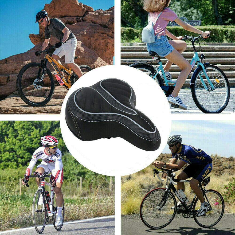 Spring Wide Big Bum Bike Bicycle Gel Extra Sporty Comfort Seat Soft Pad Saddle