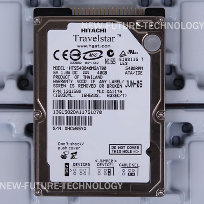 HITACHI (HTS548040M9AT00) 40 GB HDD 2.5'' 8 MB 5400RPM IDE Laptop Hard Disk Drive