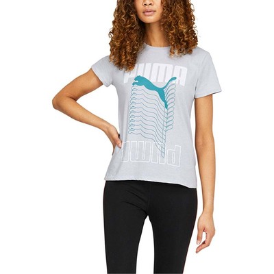 

Футболка Puma Cat Ladder с круглым вырезом и короткими рукавами, женский размер , спортивная, Синий