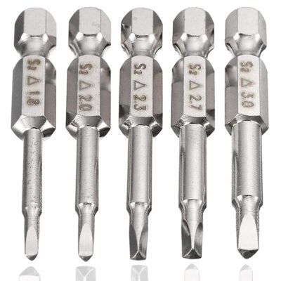 5pcs Triangle Head Screwdriver Bits Set S2 Steel Hex Shank Magnetic 14 I