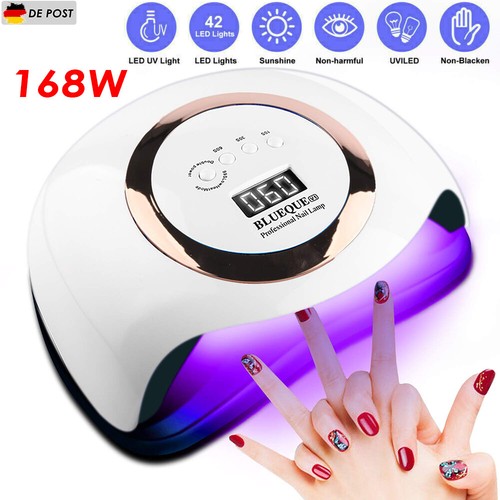 LED UV Nagel Lampe 168W Gel Lichthärtungsgerät Sensor Nageltrockner mit 4 Timer
