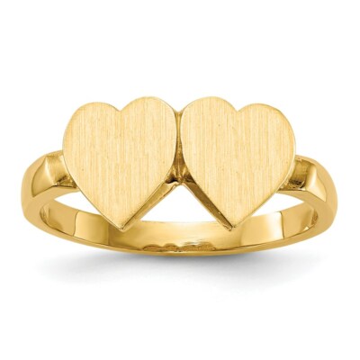 Pre-owned Superdealsforeverything Real 14kt Yellow Gold 7.5x7.5mm Open Back Heart Signet Ring S:6