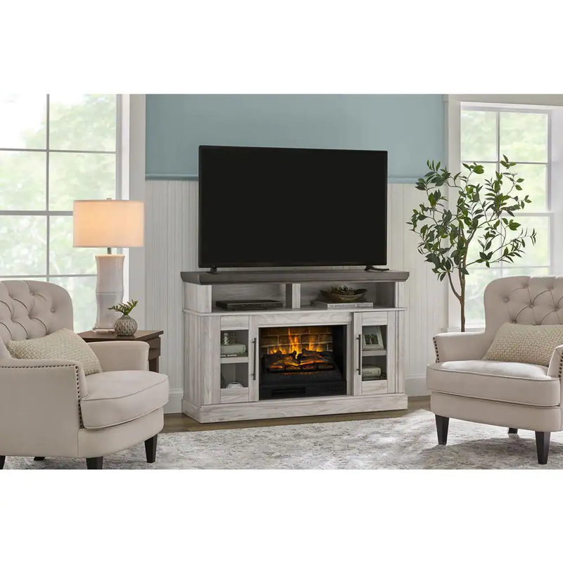 Ing Electric Fireplace Tv Stand In Medium Gray Ash Charcoal 