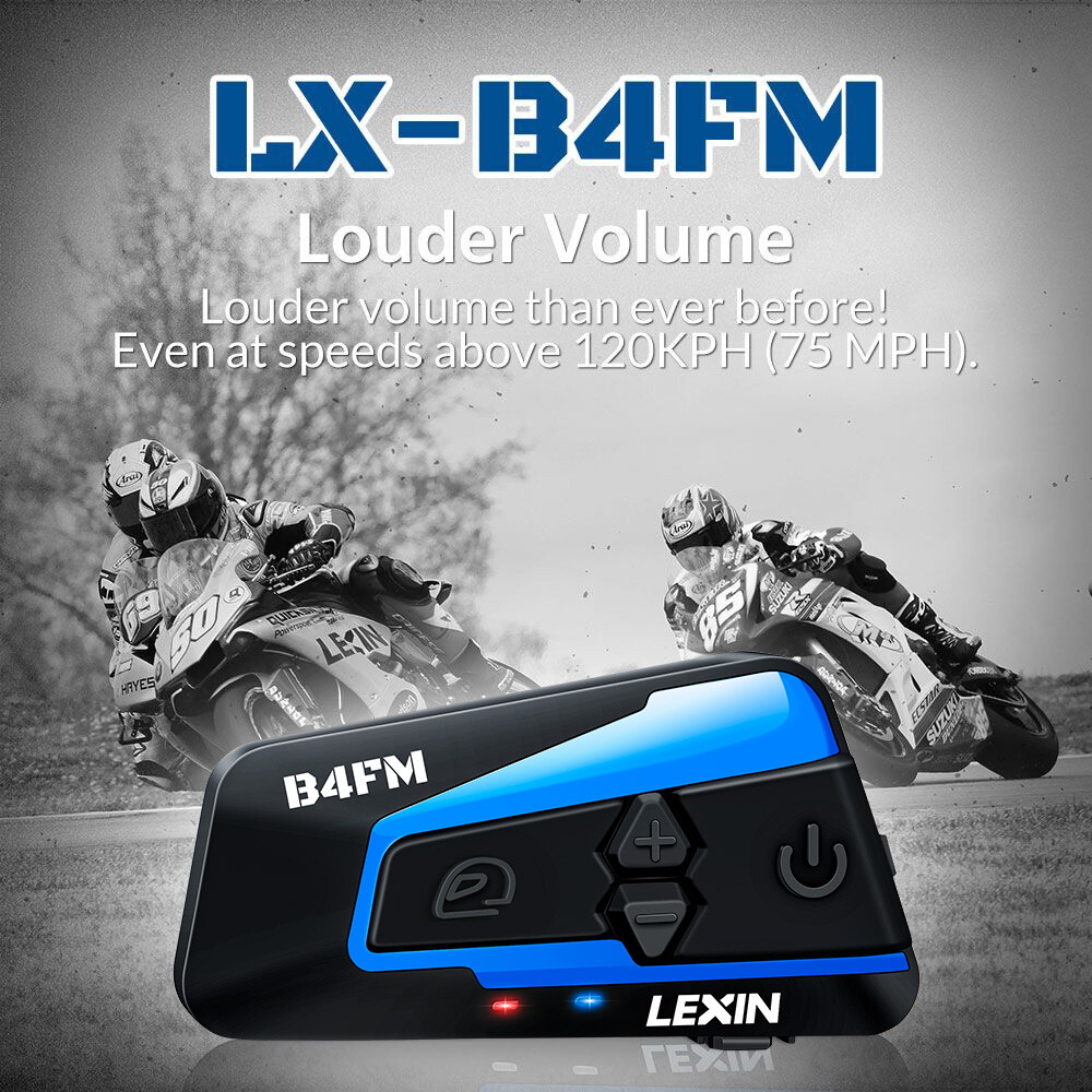 LEXIN B4FM Intercomunicadors Para Casco Moto 4 Motoristas & Cancelación