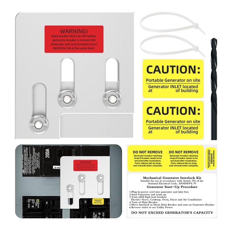 Generator Interlock Kit Square D QO/Homeline 150/200A 1-3/8