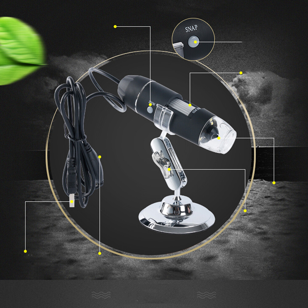 Portable USB Digital Microscope 1600X 8 LED Magnifier with Adhesive