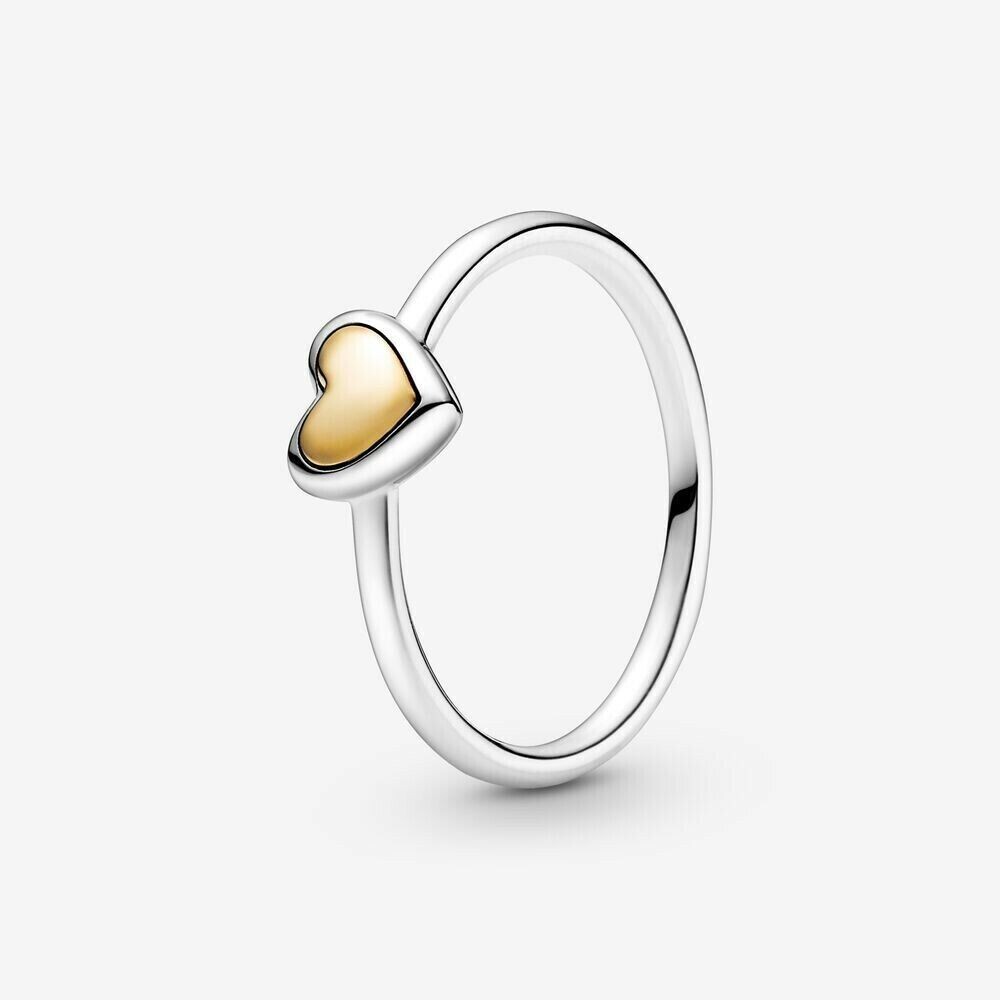 Pandora S925 Domed Golden Heart Ring 199396C00-54 - Size 7.5