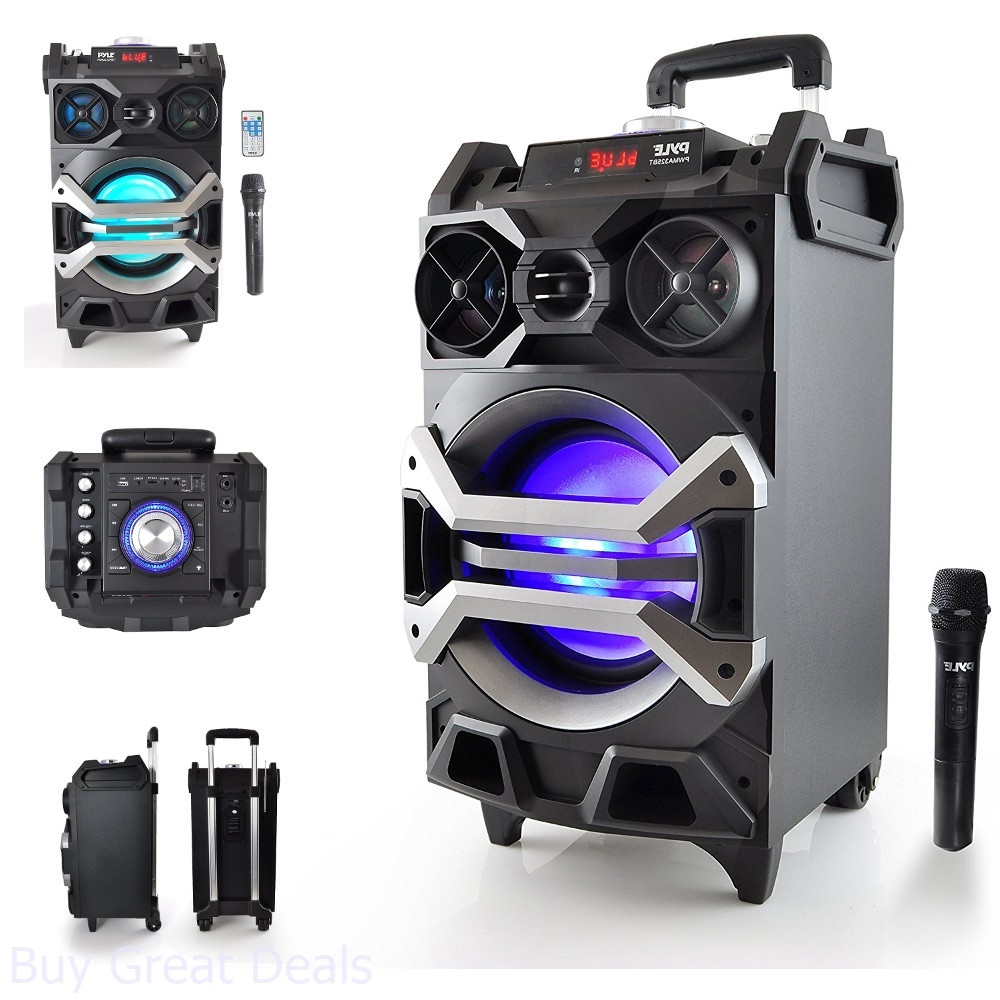 pyle portable bluetooth karaoke speaker system