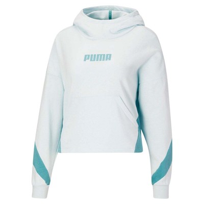 

Puma Train Logo French Terry Pullover Hoodie Женская синяя повседневная верхняя одежда 670464, Синий