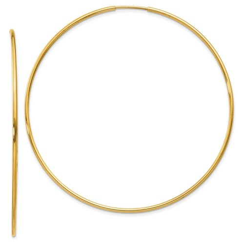 Pre-owned Goldia 14k 1.25mm Endless Hoop Earring In Yellow